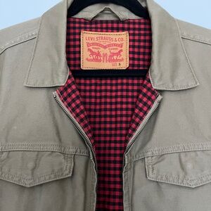 Levi's Men's Tan Jacket with Red Checkered Lining